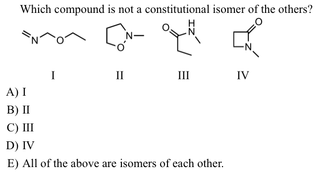 Which compound is not a constitutional isomer of the | Chegg.com
